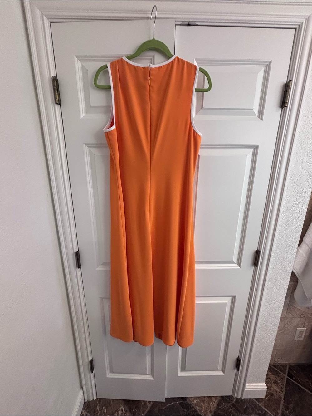 Trina Turk Orange Maxi Dress with White Trim - Picture 4 of 4